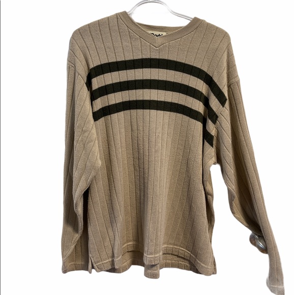 Marks work Warehouse shirt tan with green stripes - Picture 1 of 8